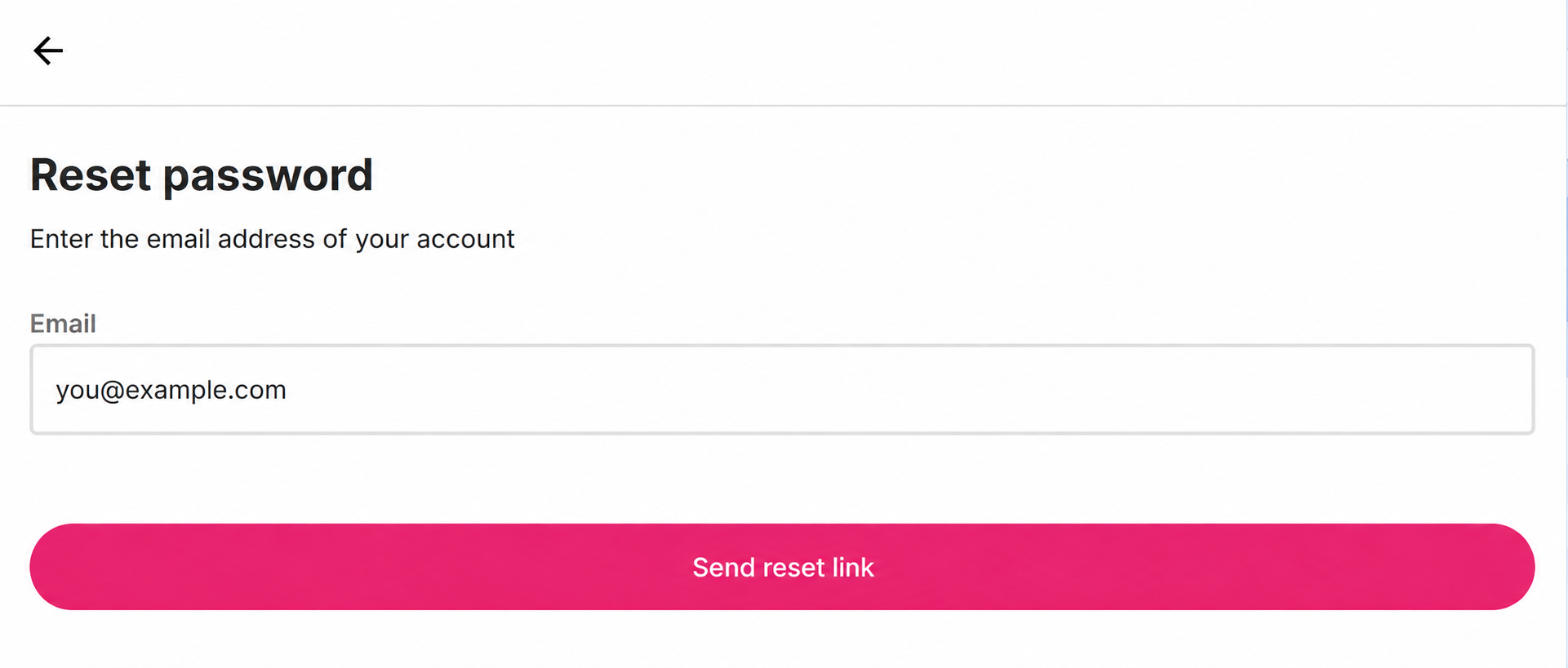 Burpple Reset password screen